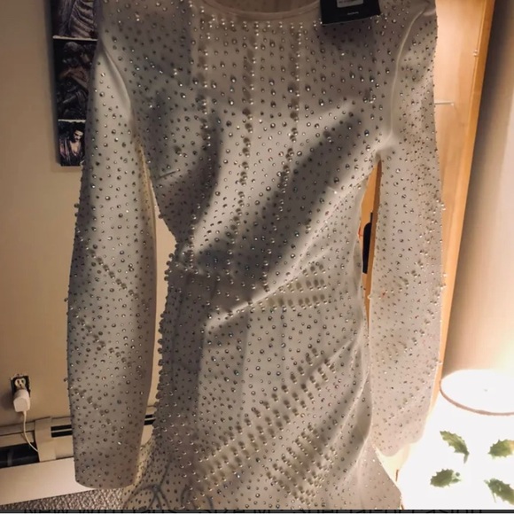 White sequinned party dress - Picture 2 of 5